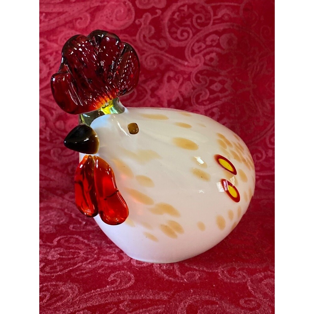 Murano style art glass chicken luminary
